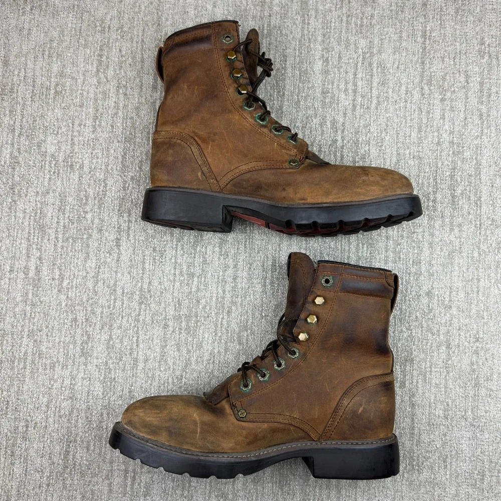 Twisted X Men's Work Boots Brown Leather Lace Up Steel Toe MSL 0001 Size‎ 7D